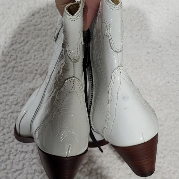 Free People New Frontier White Cowboy Western Boots Women’s Size 37 US 6 -6.5 - Picture 4 of 7
